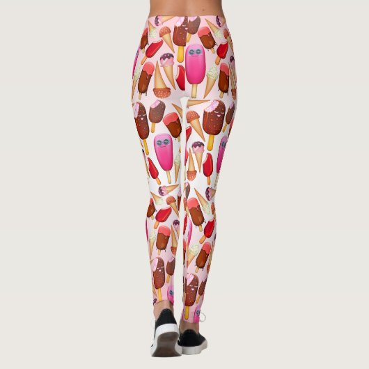 Cute Ice Cream Cone Popsiche Monogram Sweets Leggings (Achterkant)