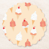 Cute Ice Cream Cone with Sprinkles Pattern Kartonnen Onderzetters (Voorkant)
