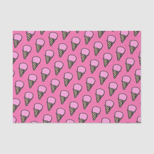 Cute Ice Cream Cones Pattern Tissuepapier (Voorkant)