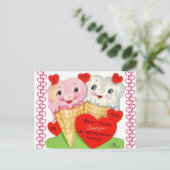 Cute Ice Cream Cones Valentijn Briefkaart (Staand voorkant)