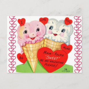 Cute Ice Cream Cones Valentijn Briefkaart