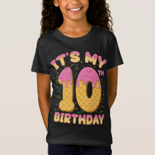 Cute Ice Cream Het is mijn 10e verjaardag 10 jaar  T-shirt