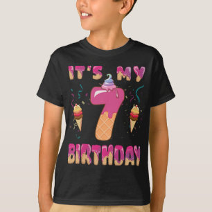 Cute Ice Cream Het is mijn 7e verjaardag Sweetie 7 T-shirt
