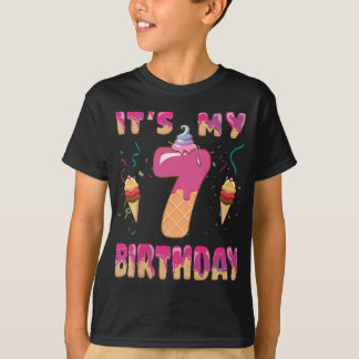 Cute Ice Cream Het is mijn 7e verjaardag Sweetie 7 T-shirt