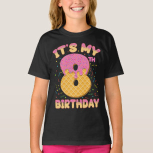 Cute Ice Cream Het is mijn 8e verjaardag, 8 jaar m T-shirt