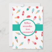 Cute Ice Cream Invitation Anniversaire (Devant)