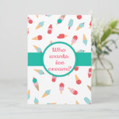 Cute Ice Cream Invitation Anniversaire (Debout devant)