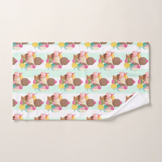 Cute Ice Cream Pattern Bad Handdoek (Handdoek)
