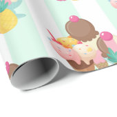 Cute Ice Cream Pattern Cadeaupapier (Rol Hoek)