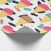 Cute Ice Cream Pattern Cadeaupapier (Hoek)