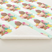 Cute Ice Cream Pattern Sherpa Deken (3/4)