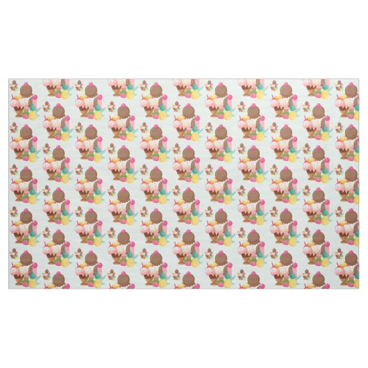 Cute Ice Cream Pattern Stof (Yard (91,4 cm))