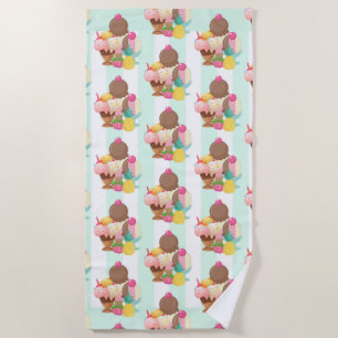 Cute Ice Cream Pattern Strandlaken