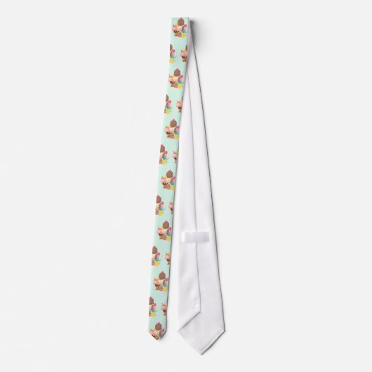 Cute Ice Cream Pattern Stropdas (Achterkant)