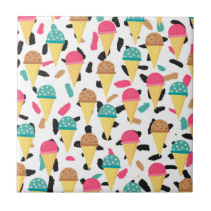 Cute Ice Cream Pattern Tegeltje
