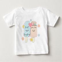 Cute Ice Cream Popsicle Friends Baby T-Shirt