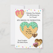 Cute Ice Cream Social Party Invitation (Devant)