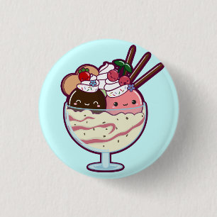 Cute Ice Cream Sundae Ronde Button 3,2 Cm