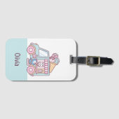 Cute Ice Cream Truck Bunny en Penguin Bagagelabel (Voorkant (horizontaal))