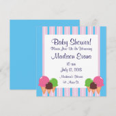Cute Ice Crème Cone Bébé Douche Invitations (Devant / Derrière)