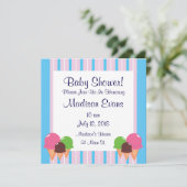 Cute Ice Crème Cone Bébé Douche Invitations (Debout devant)