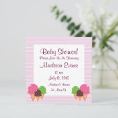 Cute Ice Crème Cone Bébé Douche Invitations (Debout devant)