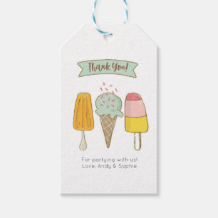 Cute Ice crème Hartelijk dank, labels Favor-tag Cadeaulabel