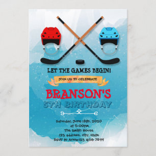 Cute ice hockey Invitation Kaart