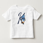 Cute ice hockey pinguin and custom text kinder shirts (Voorkant)