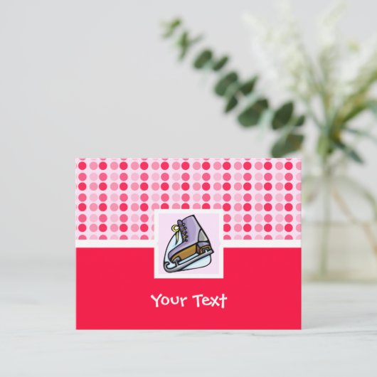 Cute Ice Schaats Briefkaart (Staand voorkant)