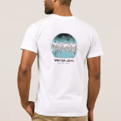 Cute Ice Skating Winter Village Scene Snowy Lights T-shirt (Achterkant)
