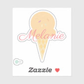 Cute Icecream Cone met Sprinkles Sticker (Vel)