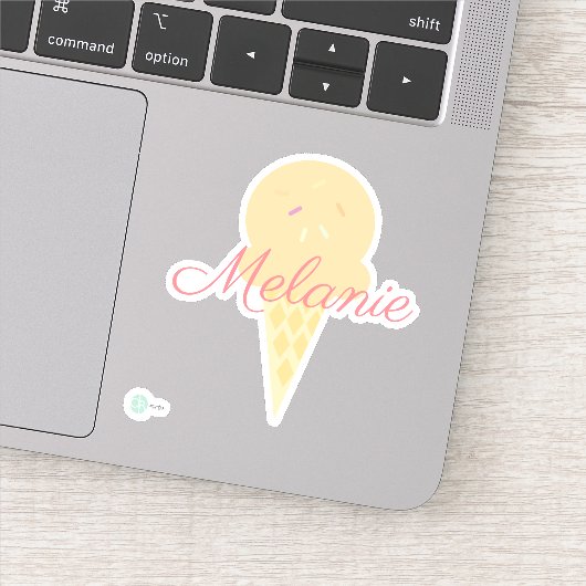 Cute Icecream Cone met Sprinkles Sticker (Detail)