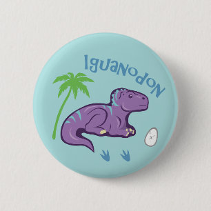 Cute Iguanodon Ronde Button 5,7 Cm