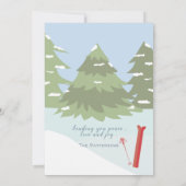 Cute Ijsbeer en Rendier Plat Kerstkaart (Achterkant)