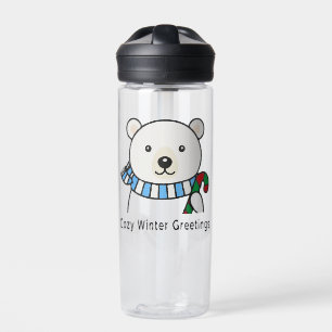 Cute Ijsbeer "Knusse Wintergroeten" Kawaii Waterfles