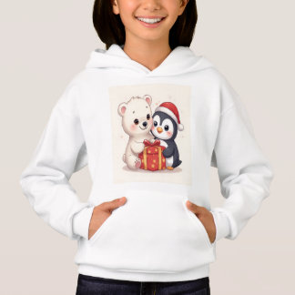 Cute Ijsbeer Pinguïn Kids Hoodie
