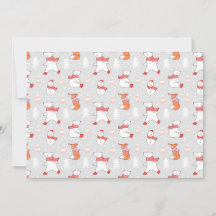 Cute Ijsbeer Vos Sneeuwman Patroon