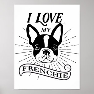 Cute Ik hou van mijn Franse Poster
