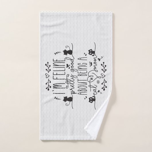 Cute, ik voel me goed als kattenmoeder bad handdoek (Handdoek)
