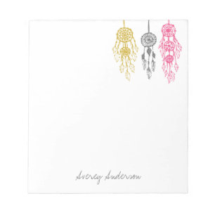 Cute Illustrated Bohemian Dreamweaver Monogram Notitieblok