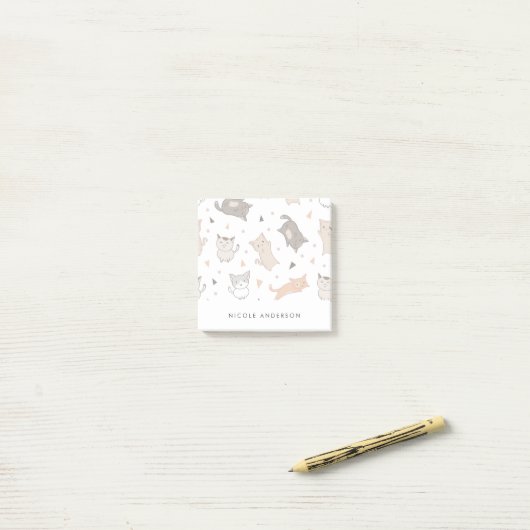 Cute Illustrated Cats Post-it® Notes (Op bureau)