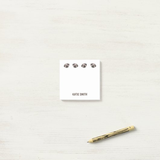 Cute Illustrated Pug Paw Post-it® Notes (Op bureau)