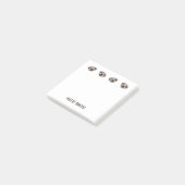 Cute Illustrated Pug Paw Post-it® Notes (Schuin)