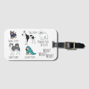 Cute Illustrated Puppy Dogs Poem Bagagelabel
