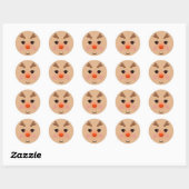 Cute Illustrated Reindeer Face Ronde Sticker (Vel)