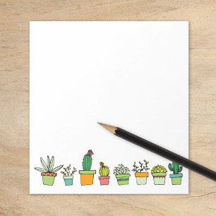 Cute Illustrated Succulent Garden Border Notitieblok