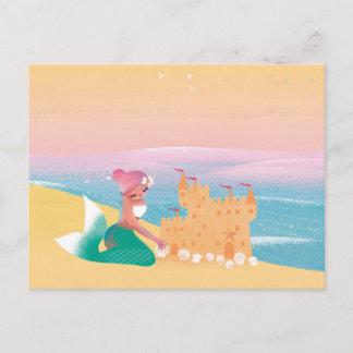 Cute illustration of mermaids' day on the Beach Briefkaart