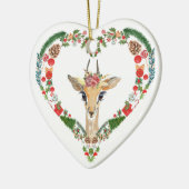 Cute Impala Heart Holiday Wreath Keramisch Ornament (Links)