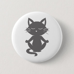 Cute in meditatie - Kies achtergrondkleur Ronde Button 5,7 Cm